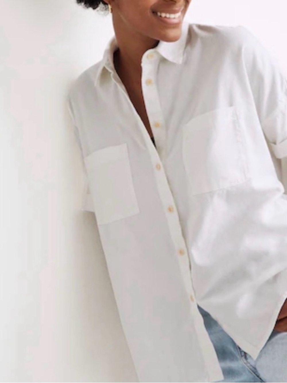 Madewell White classic button down 100% organic cotton oversized size S